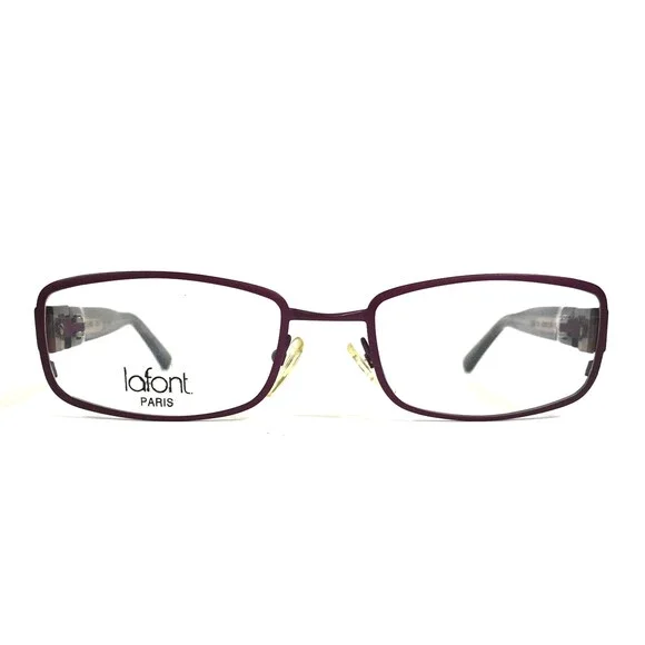 Jean Lafont Eyeglasses Frames DIANE 783 Purple Rectangle Wire Rim 52-19-130